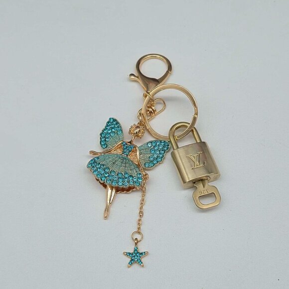 100% Auth Louis Vuitton Lock & Key with unbranded Bagcharm, Keycharm, Keychain - Picture 1 of 8